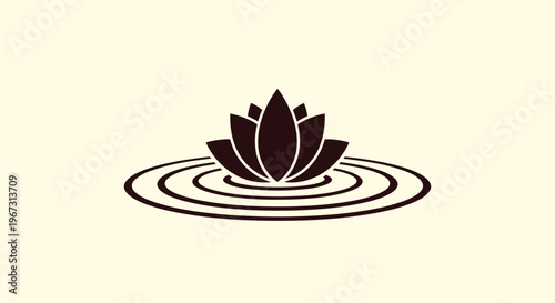 Brown Lotus Flower Water Ripples.