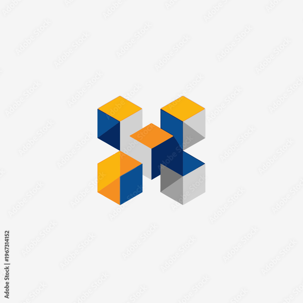 Fototapeta premium Abstract geometric cubes forming a modern and stylish logo design.