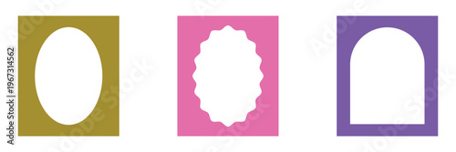 Rectangle frames border with wavy wiggly edge shape . Vector set zigzag wavy edge frames. Wavy edges, rectangles, photo frames, text boxes, labels.