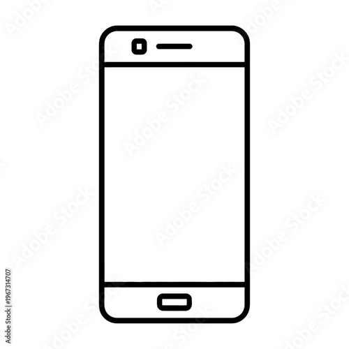 Minimalistic vector of a modern smartphone with a large screen and sleek design