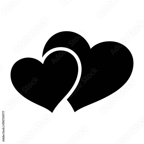 Vector of two intertwined hearts symbolizing love and connection
