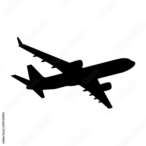 Vector of a commercial airplane flying through the sky with a sleek design