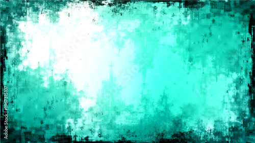 Abstract textured painted turquoise background and artistic expression and layered hue with rough edges and creative design and elegant texture and aesthetic and evocative art and color palette
