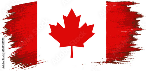 Canadian Flag Brush Stroke Canada Paint Style Design
