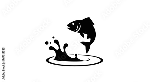 Fish jumping out of water silhouette.