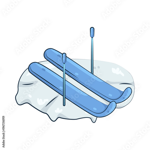 Illustration of Skis on Snow