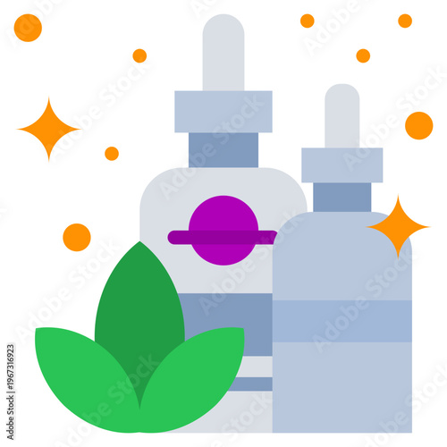 Elegant Natural Oil Bottle for Skincare and Beauty, ideal for your wellness routine stock illustration