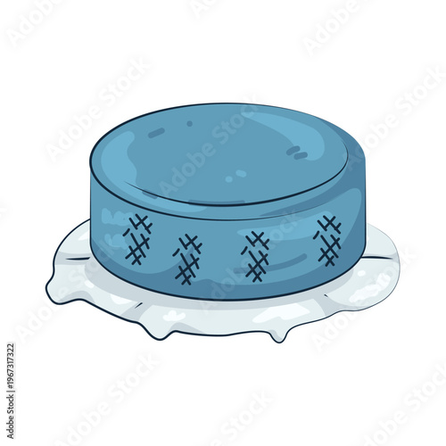 Illustration of Hockey Puck on Ice