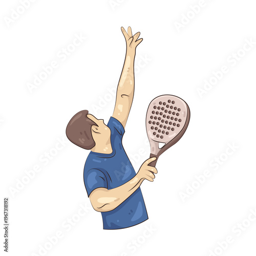 Illustration of Man Serving With Paddle