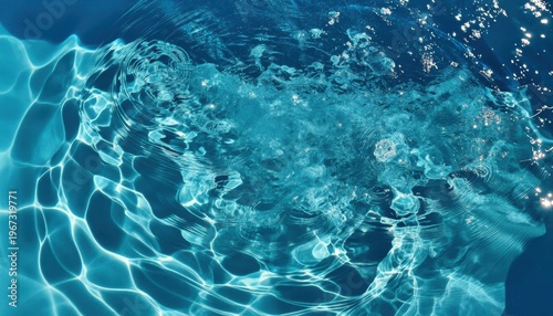 Bubbling water splash swimming pool natural beauty clear blue environment aerial view tranquil atmosphere