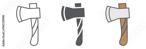 Ax line icon, tool and cut, axe sign, vector graphics, a linear pattern on a white background.