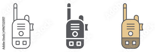 Walkie talkie line icon, communication and transmitter, radio set sign, vector graphics, a linear pattern on a white background.