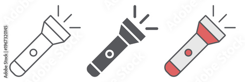 Flashlight line icon, light and lamp, torch sign, vector graphics, a linear pattern on a white background.