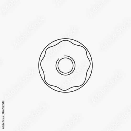 Simple line art illustration of a delicious donut with a hole in the middle.