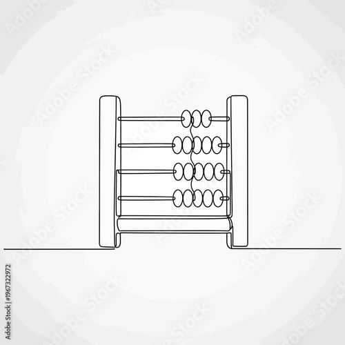 Simple line art of an abacus representing mathematical calculation and education.