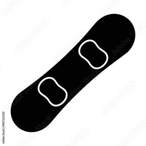 Vector of a snowboard with two foot straps