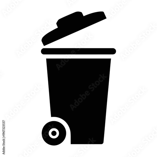 Vector of an open trash bin