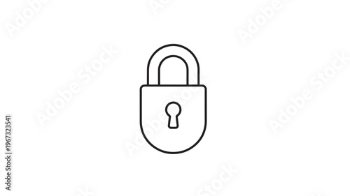 Padlock simple outline icon with keyhole for security and protection concepts featuring lock, safety, symbol with graphic and design elements for