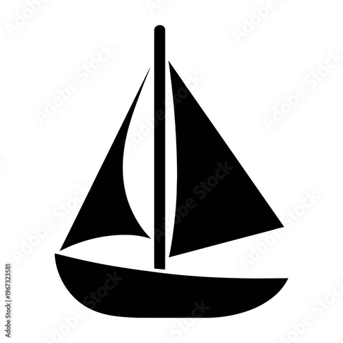 Vector of a sailboat with two sails and a mast