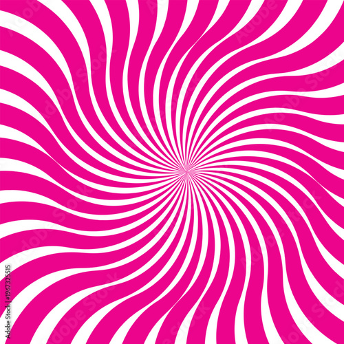 Fotografie Vibrant pink and white swirling radial pattern abstract background vector