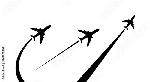 Three airplanes flying in formation with trails.