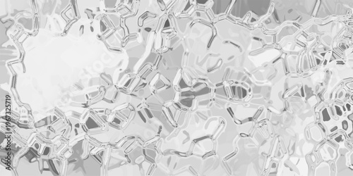 Abstract grayscale liquid metal texture with organic cellular patterns and reflective chrome surface effects for futuristic backgrounds and science concepts