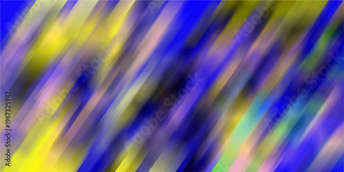 Dynamic abstract diagonal stripes of vibrant blue yellow and purple with a soft blurred motion effect creating a colorful and energetic background