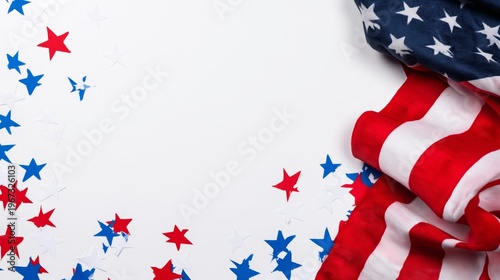 Many Stars and Stripes on a White Surface for a Celebration or Special Event ...