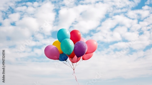 Colorful Balloons Fill the Air During a Celebration at a Joyful Event in a Br...