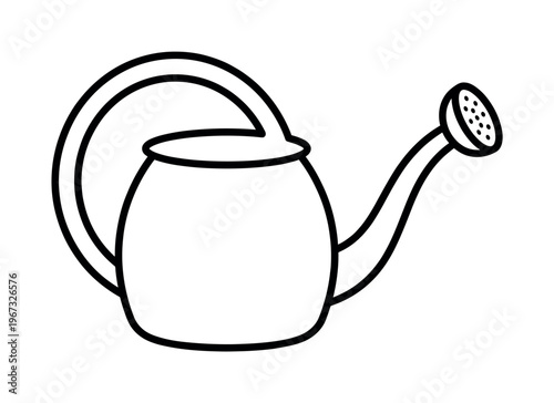 A simple black outline of a watering can. This minimalist vector icon is perfect for gardening themes, eco projects, coloring books, or website graphics. Clean and modern design.
