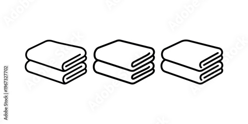 Folded towels icon vector illustration. towel vector icon design. flat clean soft fabric towels set. hotel spa bath or shower textile symbol