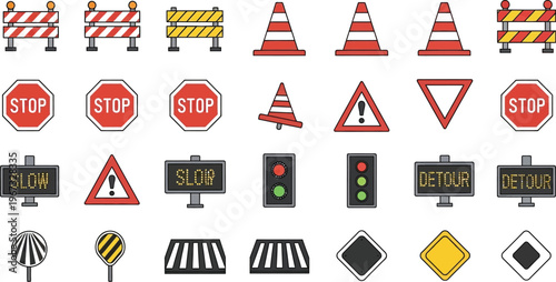 Assortment of construction and traffic control.