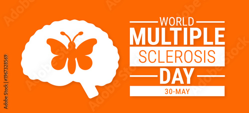 multiple sclerosis day background, banner, card or poster design template is observed every year during May, to raise awareness about the mission. Vector illustration.