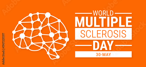 multiple sclerosis day background, banner, card or poster design template is observed every year during May, to raise awareness about the mission. Vector illustration.