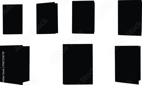 Book block silhouette illustration, closed books design, reading knowledge, education learning, literature culture, study material, academic resource, library symbol