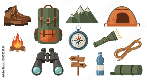 Camping gear and outdoor adventure equipment.