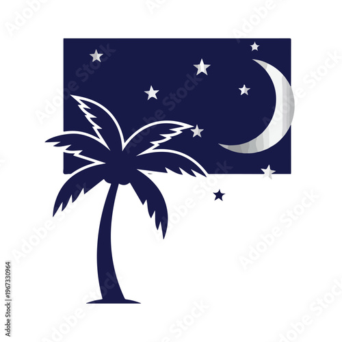 vector illustration of a tropical palm tree