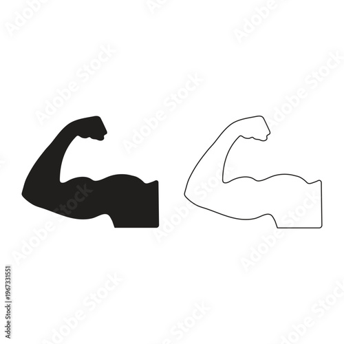 Strong muscular arms vector icon, Sport and fitness symbol