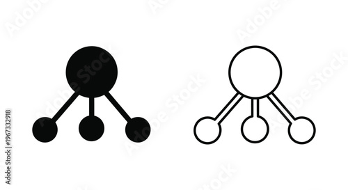 Molecular Structure Black and White Vector