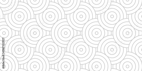 Seamless ornament overlap fabric white pattern circles line fabric curl transparent design. minimal overlapping waves pattern paper waves white geometric retro background.
