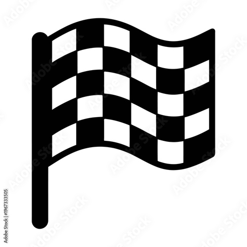 Vector of a checkered racing flag waving in the wind