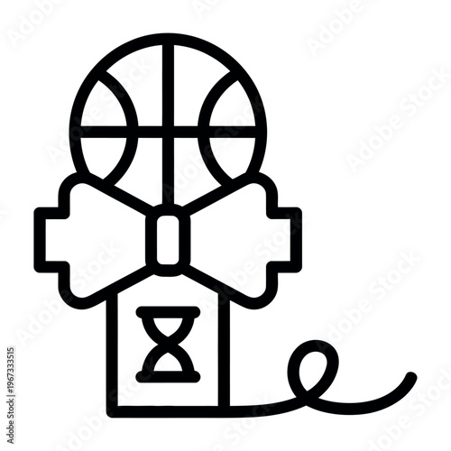 Minimalist vector of a heart-shaped balloon with a bow and the word love in a clean design