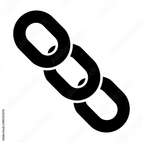 Simple vector icon of a chain link representing connection and linking in a modern digital design