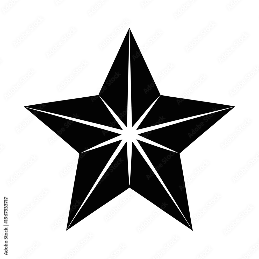Obraz premium Stylized vector star with sharp edges and a dynamic geometric design