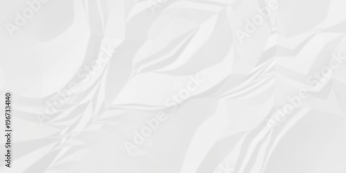 Crumple crushed white paper obsolete rumple craft design. wrinkle ripped cardboard crumple aged closeup recycled document grunge paper background.