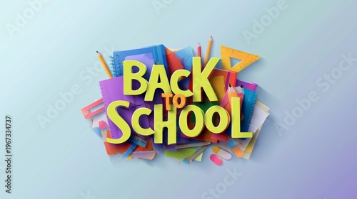 Bright Colors and School Supplies Celebrate Back to School Season With Creati...
