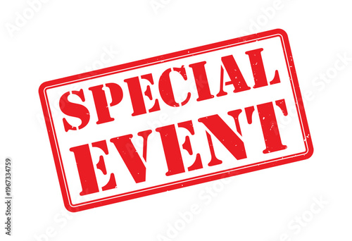 A bold rectangular red stamp displays the word special event prominently creating a striking visual impression silhouette high quality professional detailed modern elegant