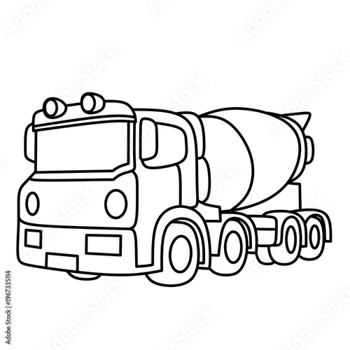 truck vector illustration colouringbook