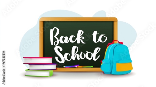 Colorful Backpack and School Supplies Ready for Back to School Season