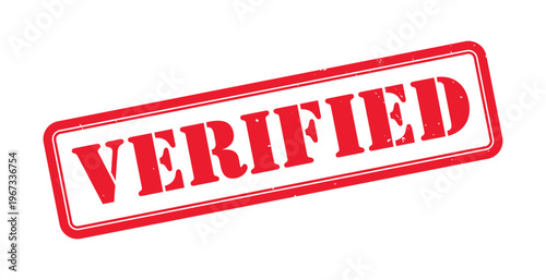 A bold rectangular stamp displays the word verified in prominent uppercase lettering creating a striking visual silhouette high quality professional detailed modern elegant